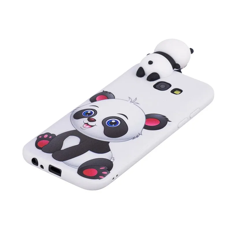 Anymob Samsung Case Pink Unicorn Soft Silicone 3D Unicorn Panda Phone Cover Protection