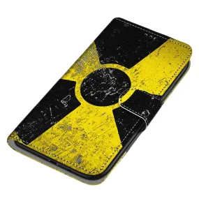 Anymob Samsung Case Yellow and Black Magnetic Flip Leather Card Slot Wallet Phone Cover Protection