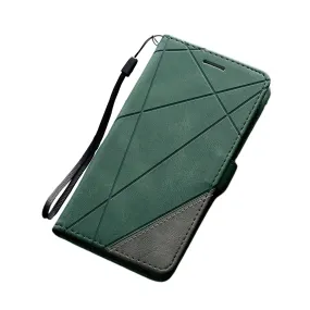Anymob Samsung Dark Green Flip Case Leather Phone Wallet Cover Protection