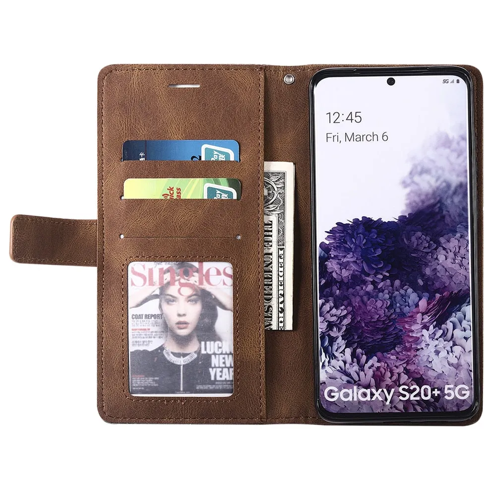 Anymob Samsung Navy Blue Flip Case Leather Phone Wallet Cover Protection