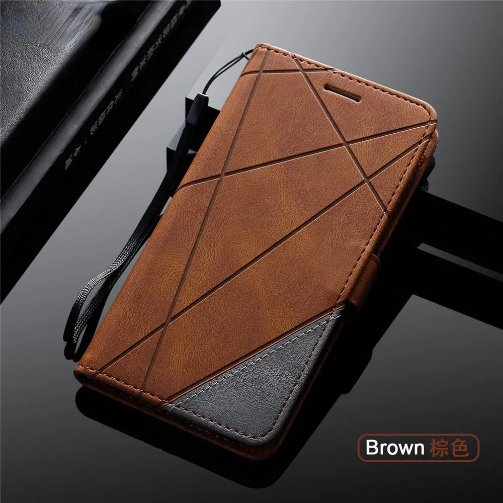 Anymob Samsung Navy Blue Flip Case Leather Phone Wallet Cover Protection