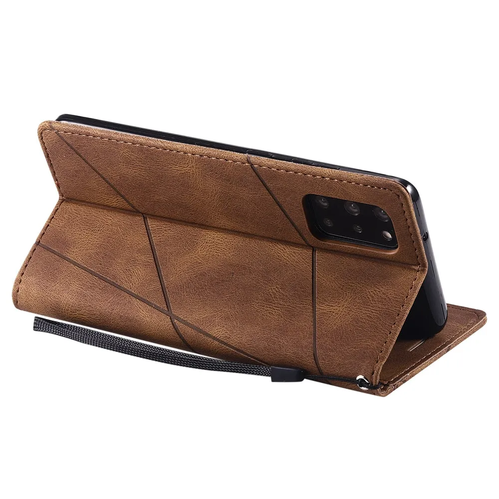 Anymob Samsung Navy Blue Flip Case Leather Phone Wallet Cover Protection