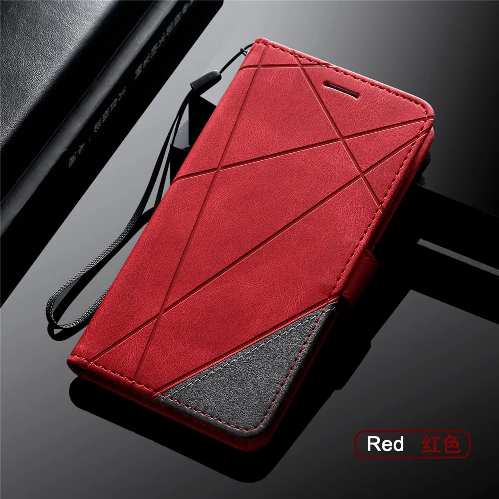 Anymob Samsung Red Luxury Leather Case Mobile Phone Cover Protection