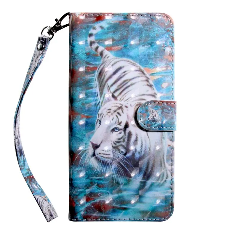 Anymob Xiaomi Redmi Ocean Blue Leather Case Tiger Flip Wallet Cover Bag Shell Protection