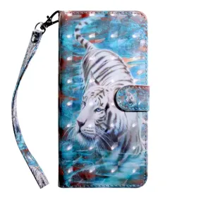 Anymob Xiaomi Redmi Ocean Blue Leather Case Tiger Flip Wallet Cover Bag Shell Protection