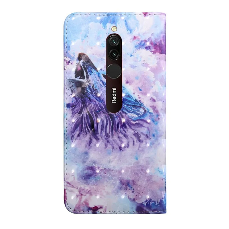 Anymob Xiaomi Redmi Pink Leather Case Flower Flip Wallet Cover Bag Shell Protection