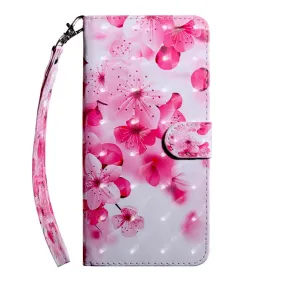 Anymob Xiaomi Redmi Pink Leather Case Flower Flip Wallet Cover Bag Shell Protection