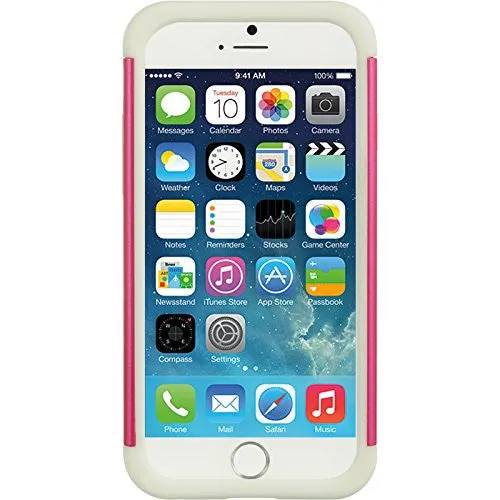 Apple iPhone 6s Plus Case / 6 Plus Case Crystal Rhinestone Slim Hybrid Dual Layer Case - Hot Pink/White