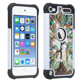 Apple iPod Touch 5 / Touch 6 Diamond Rhinestone Studded [Impact/Shock Resistant] Hybrid Dual Layer Case for Apple iPod Touch 5 / Touch 6 - Vibrant Tree
