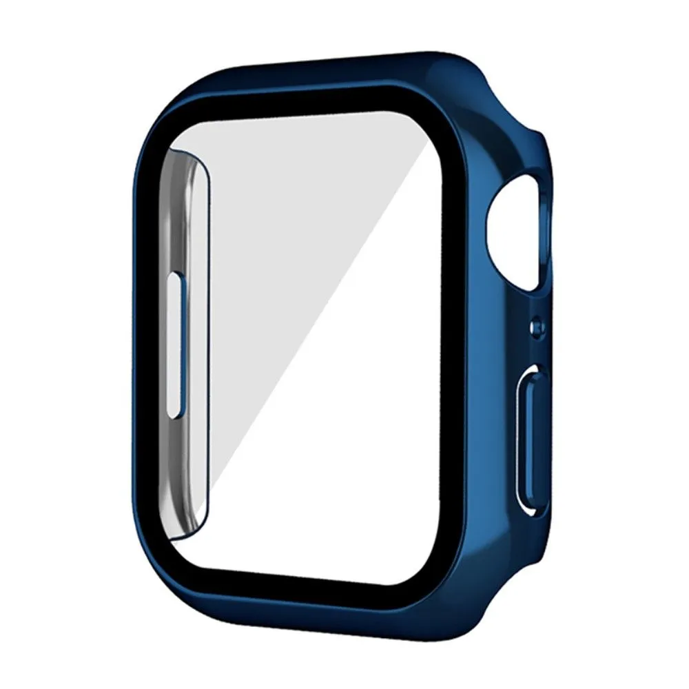 Apple Watch (41mm) electroplating cover with tempered glass - Dark Blue