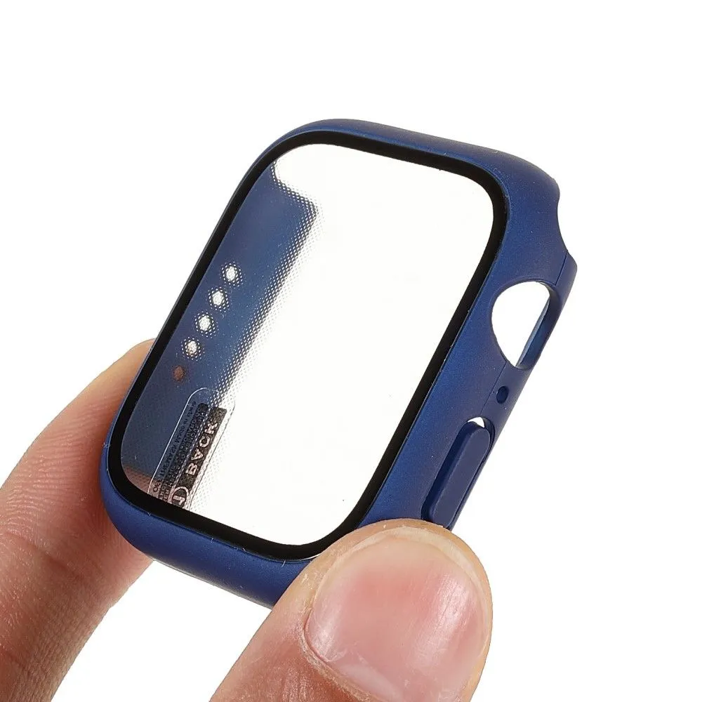 Apple Watch (45mm) matte cover with tempered glass - Navy Blue