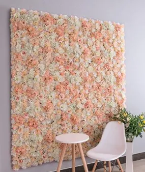 Backdrop Panel Roses Hydrangea Mat champagne Artificial Flower Wall