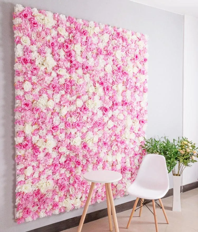 Backdrop Panel Roses Hydrangea Mat pink Artificial Flower Wall