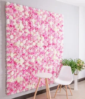 Backdrop Panel Roses Hydrangea Mat pink Artificial Flower Wall