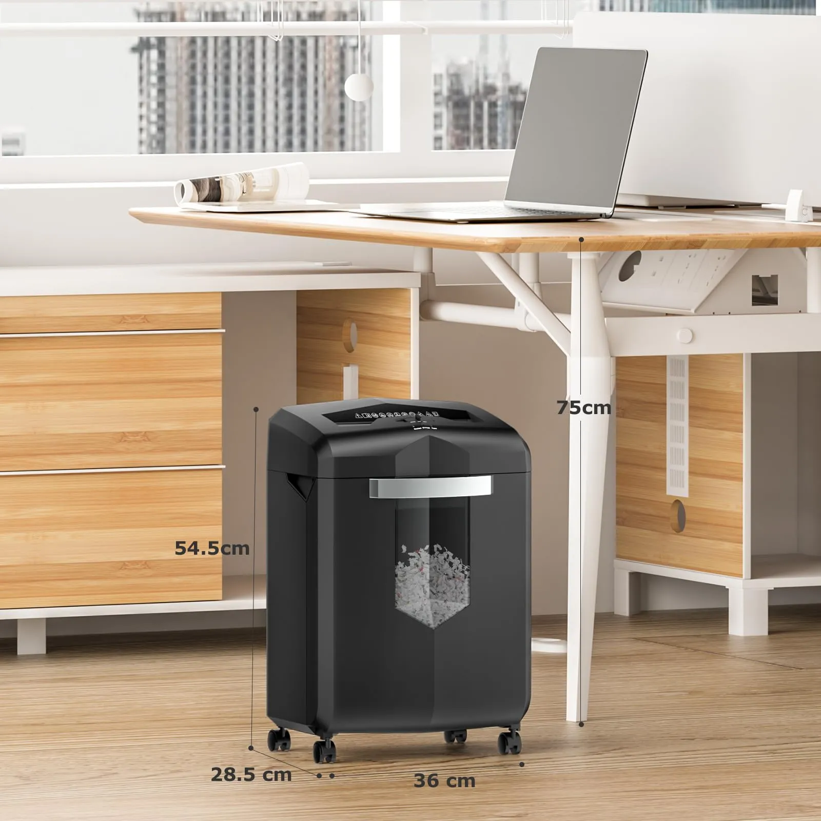 Bonsaii Paper Shredder, 18-Sheet 60-Minutes Shredder for Office Heavy Duty Cross-Cut Shredder with 6 Gallon Pullout Basket & 4 Casters(C149-C)