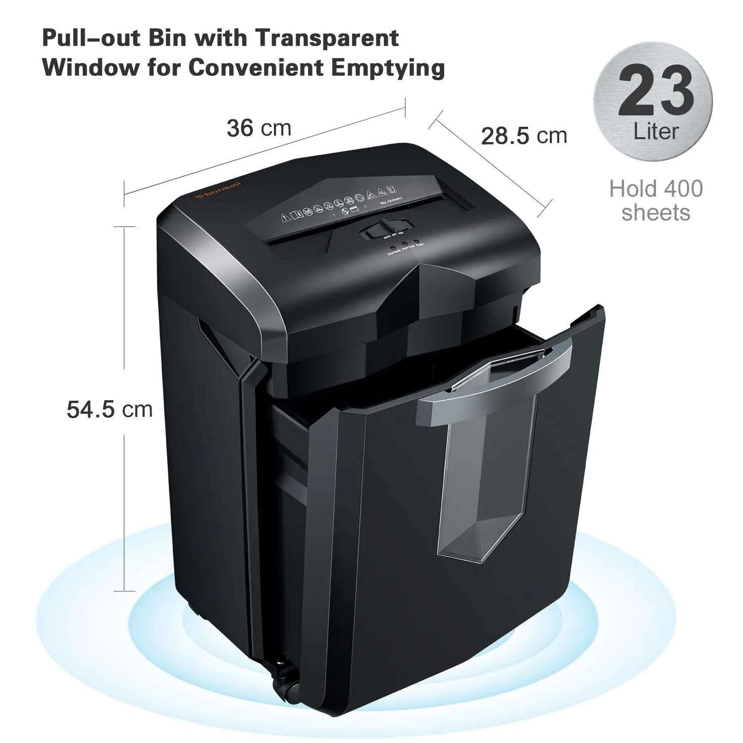 Bonsaii Paper Shredder, 18-Sheet 60-Minutes Shredder for Office Heavy Duty Cross-Cut Shredder with 6 Gallon Pullout Basket & 4 Casters(C149-C)