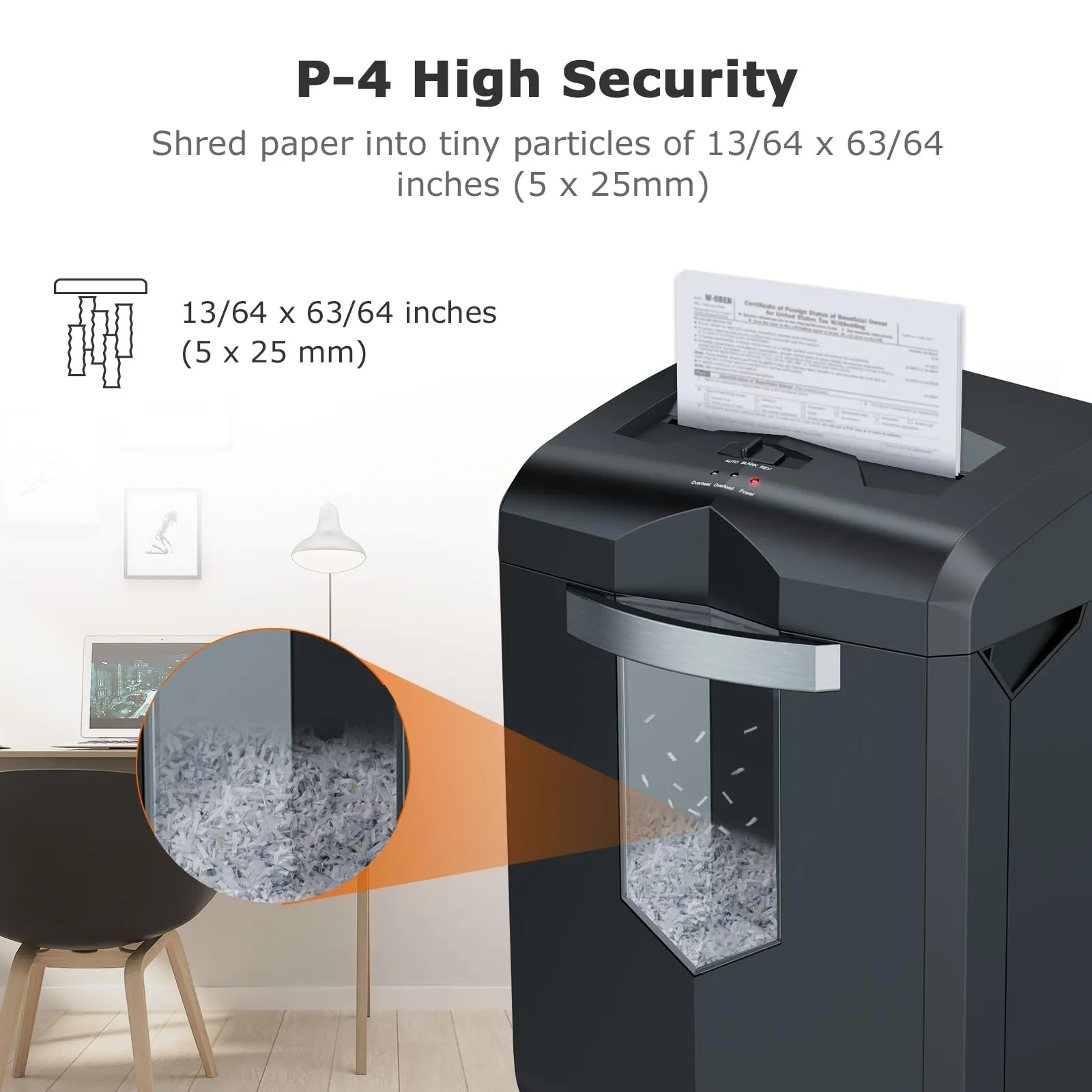 Bonsaii Paper Shredder, 18-Sheet 60-Minutes Shredder for Office Heavy Duty Cross-Cut Shredder with 6 Gallon Pullout Basket & 4 Casters(C149-C)
