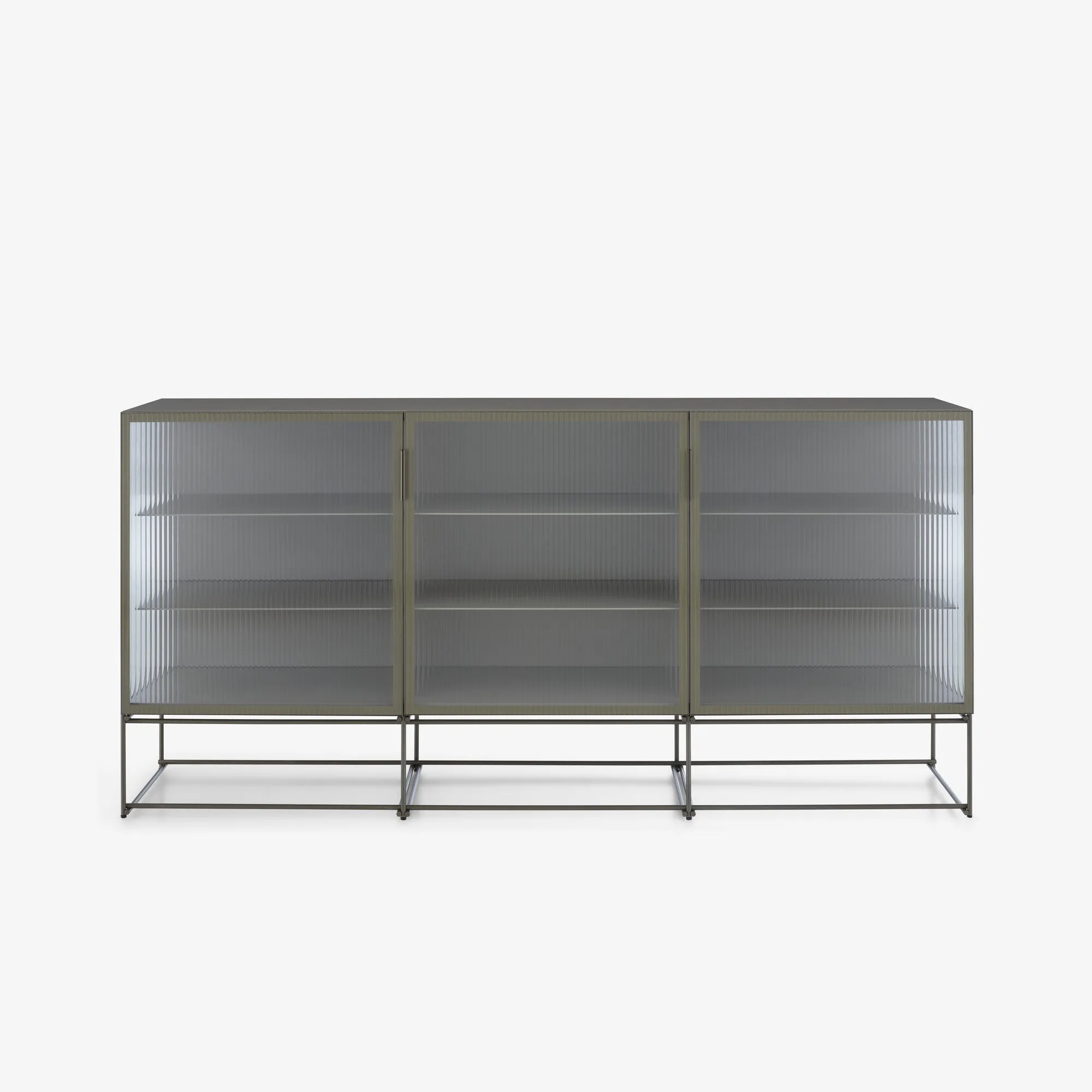 Canaletto Display Cabinet 3-Door Sideboard Clear Glass Front K 6