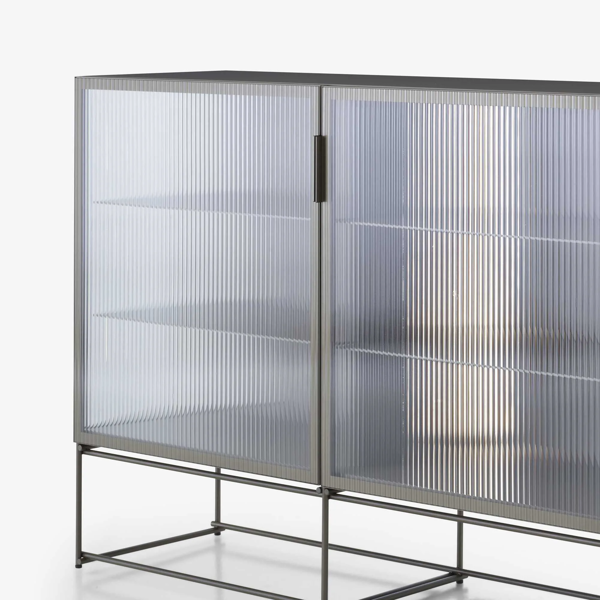 Canaletto Display Cabinet 3-Door Sideboard Clear Glass Front K 6