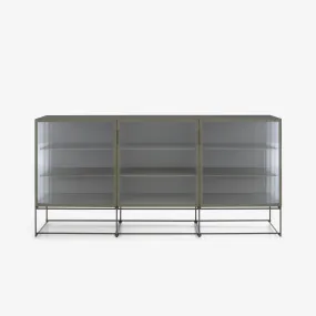 Canaletto Display Cabinet 3-Door Sideboard Clear Glass Front K 6