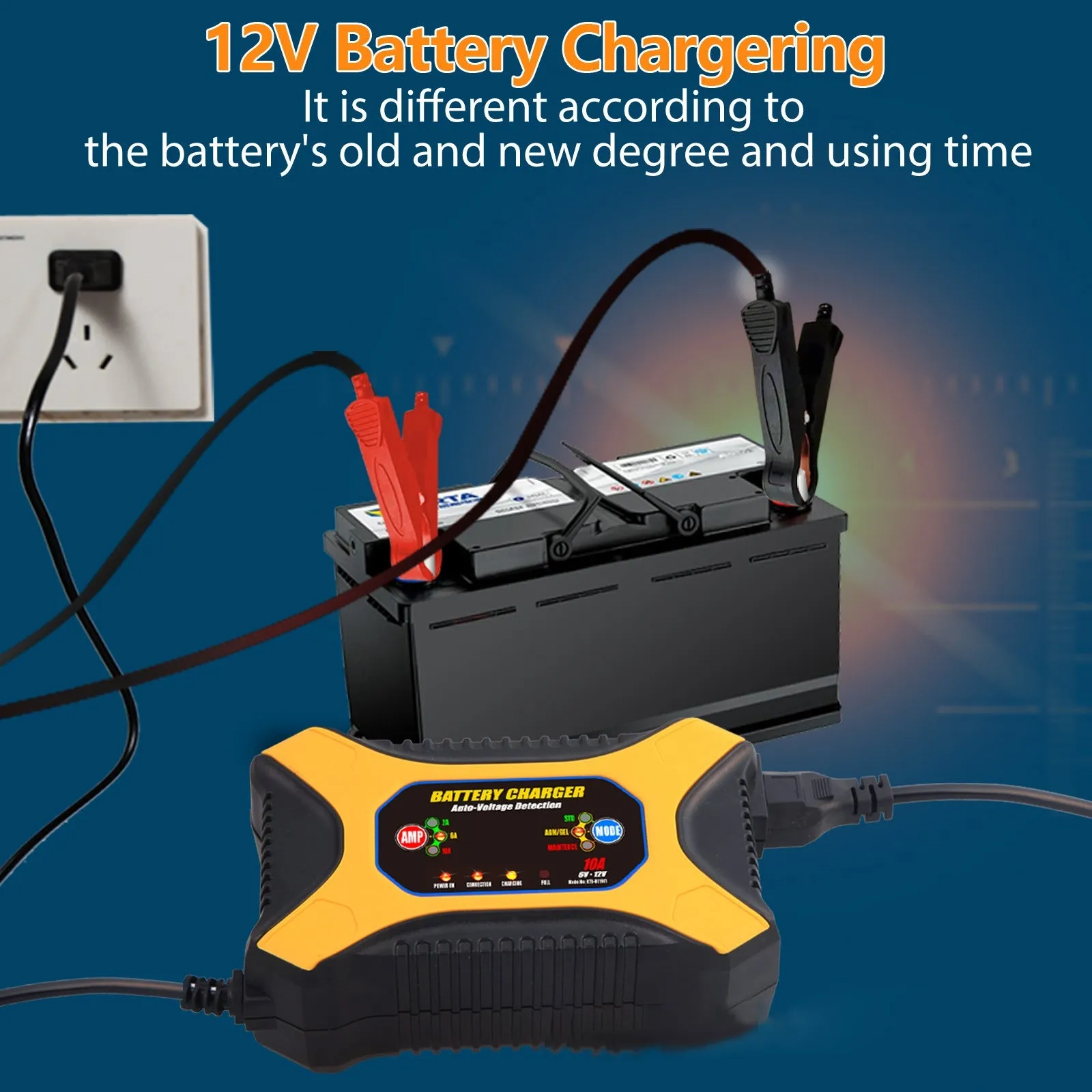Car Battery Charger Lead-acid Battery Power Supply Adapter for