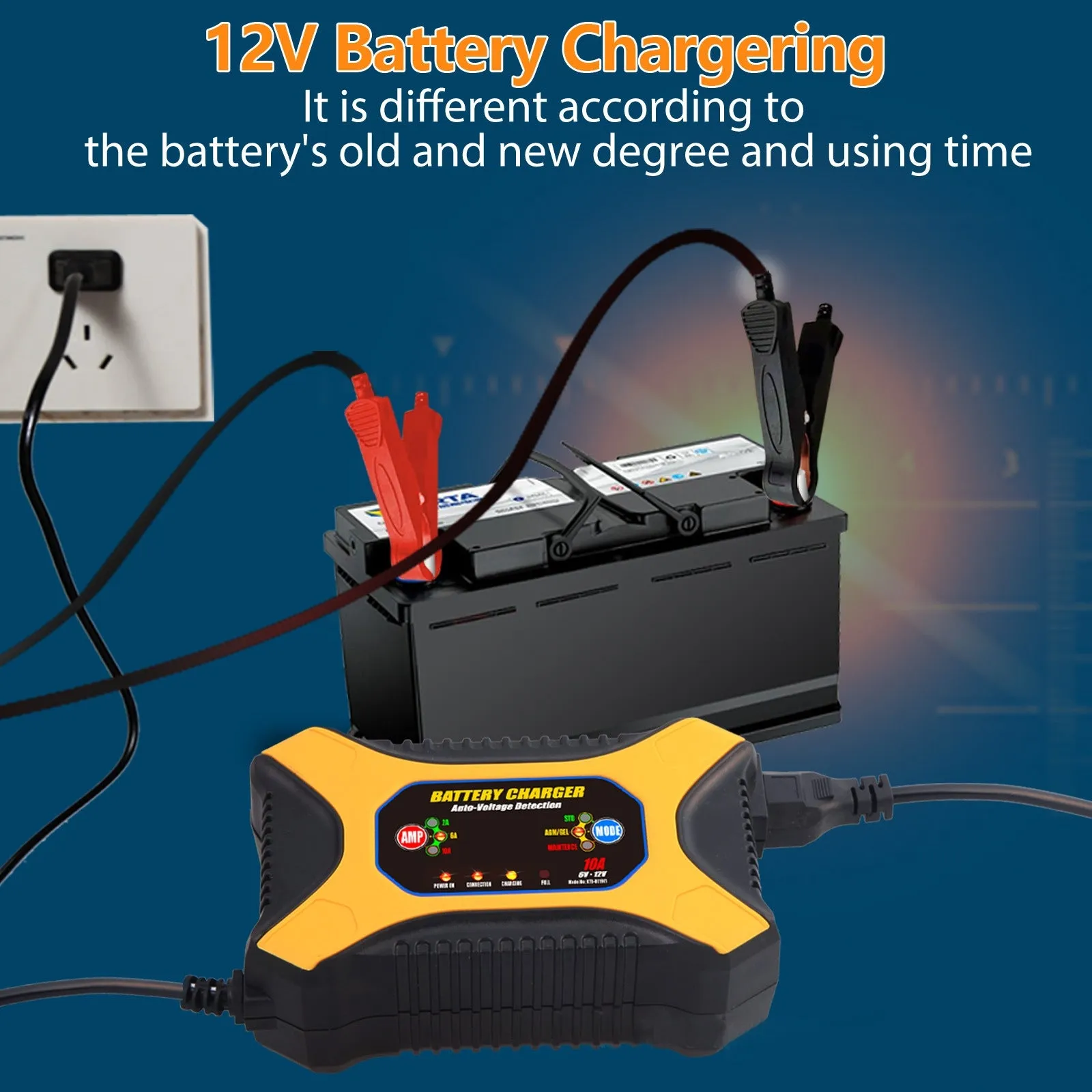 Car Battery Charger Lead-acid Battery Power Supply Adapter for