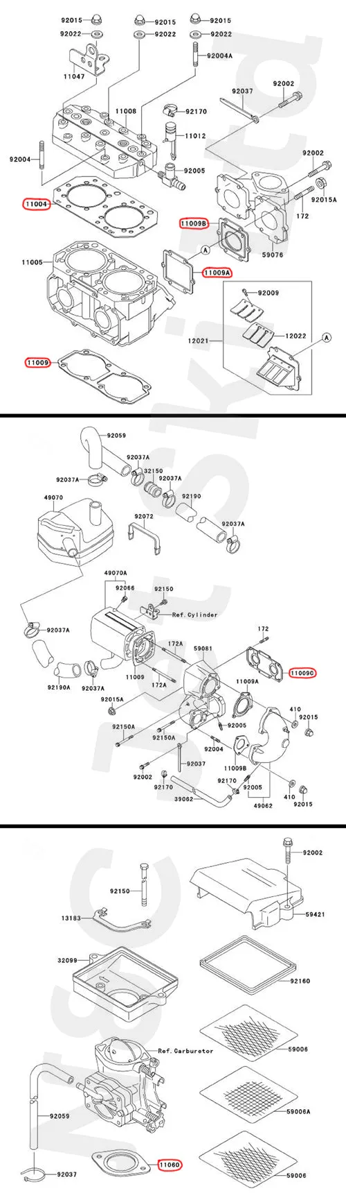 COMETIC Kawasaki 550 (Post 1991) Top Gasket Kit
