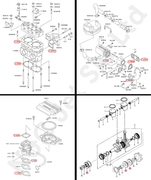 COMETIC Kawasaki 550 (Pre 1991) Full Gasket Kit With Crank Seals
