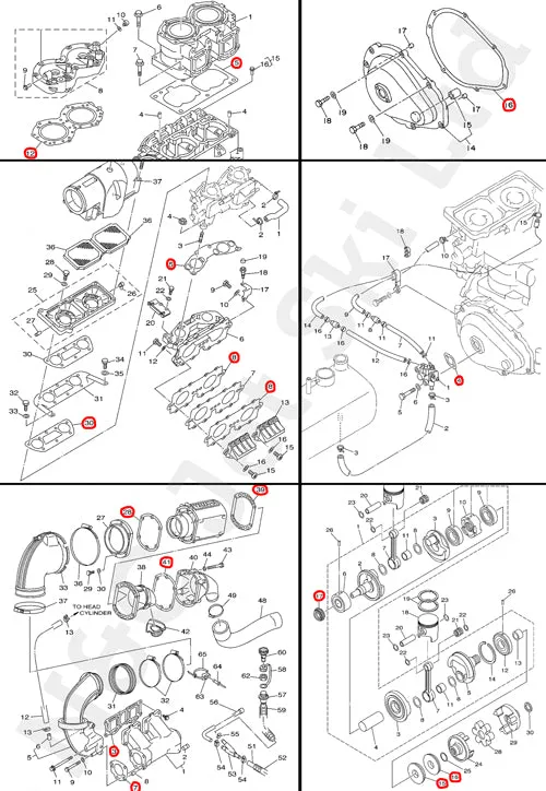 COMETIC Yamaha 701 Twin Carb Full Gasket Kit With Crank Seals (XL700 etc.)