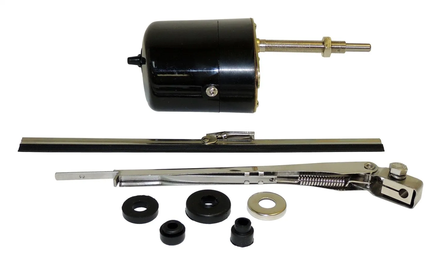 Crown Automotive Jeep Replacement 6V Wiper Motor Kit; Incl. Motor; Arm; Blade; Mounting Grommets; 6 Volt;