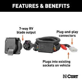 CURT 56421 Custom 7-Way RV Blade; Select Honda Pilot; Passport; OEM Tow Package Required