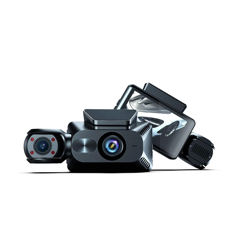 Dash Cam Front Rear Inside 3 Channel Dash Camera 3.0 Inch Ips