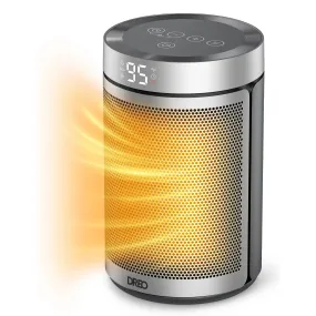 Dreo WDR-HSH006A-Silver Portable Electric Space Heater for Home with Thermostat 1-12H Timer, Silver