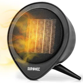 Duronic Small Ceramic Fan Heater FH15K, 2 Heat Settings - 900W/1500W 0.9kW/1.5kW, Timer Function up to 15 Hours, Retro Portable Design for Floor or Desk, Mini Heater with Overheat Protection…