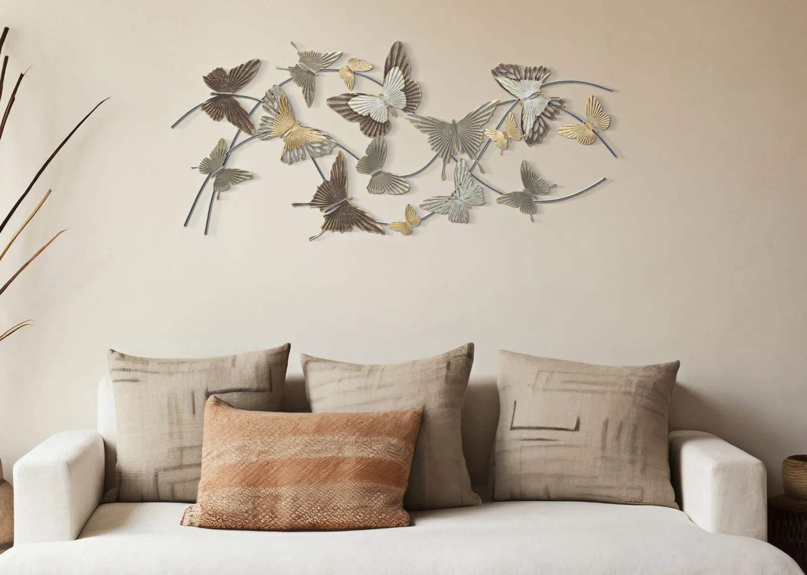 Flying Metallic Butterflies Wall Decor