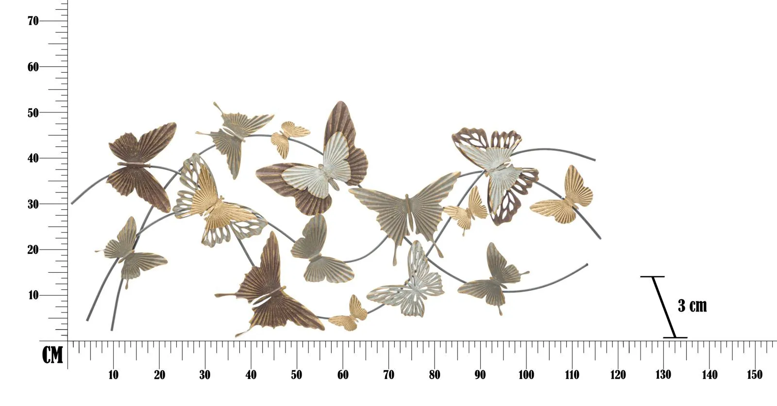 Flying Metallic Butterflies Wall Decor