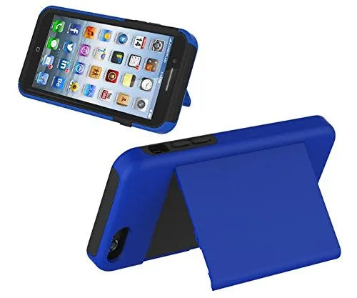 For Apple iPhone 6s / 6 Case, Hybrid Dual Layer Armor with Card Slot[Kickstand] Case for Iphone 6S/6 - Blue