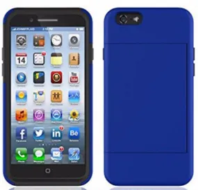 For Apple iPhone 6s / 6 Case, Hybrid Dual Layer Armor with Card Slot[Kickstand] Case for Iphone 6S/6 - Blue
