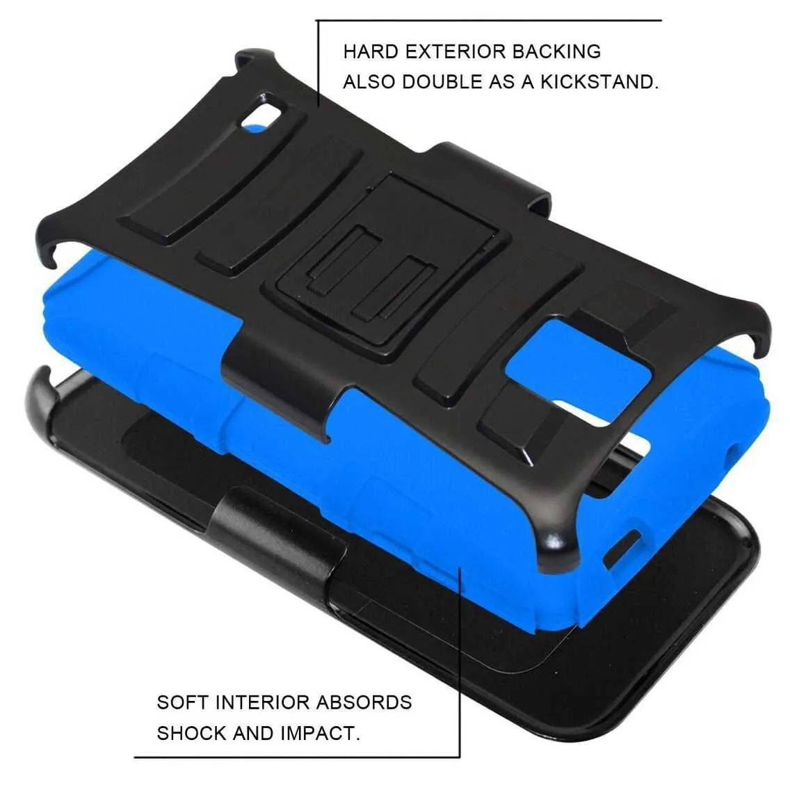 Galaxy Note 5 Case, Full Body Armor [Kickstand] Hybrid Tri-Layer Case for Samsung Galaxy Note 5 - Blue