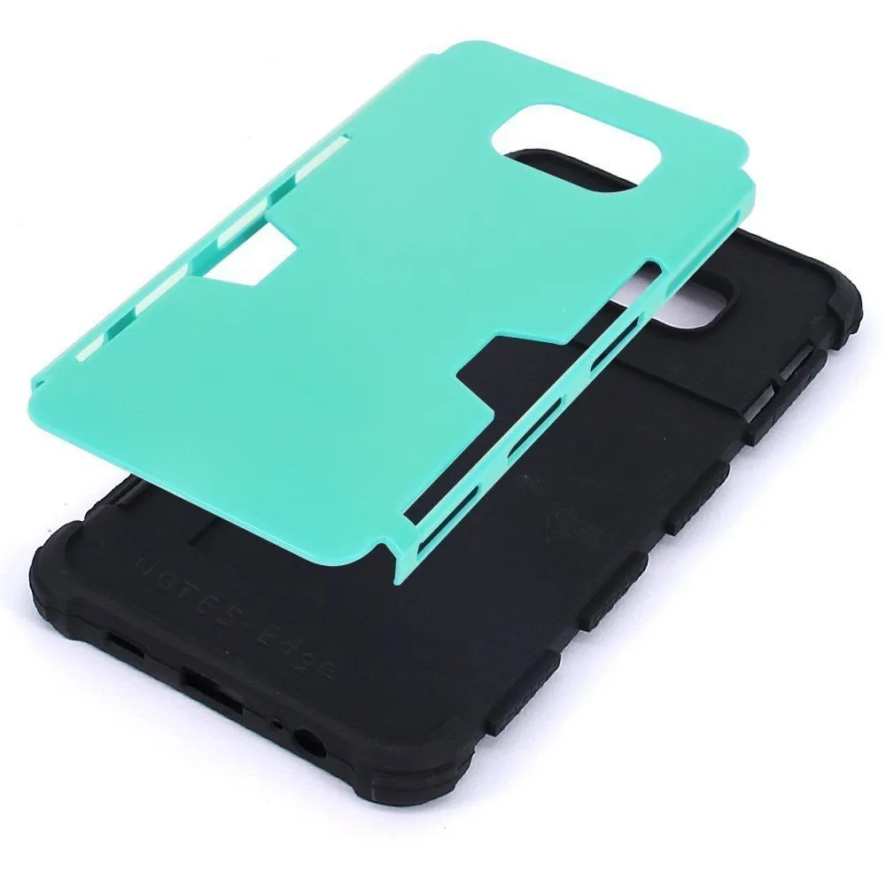 Galaxy Note 5 Case, Slim Hybrid [Card Slot Insert] Dual Layer [Shock Resistant] Case Cover for Samsung Galaxy Note 5 - Teal