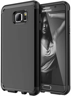 Galaxy Note 5 Case, Slim Hybrid Dual Layer [Shock Resistant] Case Cover for Samsung Galaxy Note 5 - Black