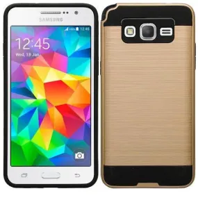 Galaxy On5 Case, Slim Hybrid [Impact/Shock Resistant] Dual Layer Case for Samsung Galaxy On5 - Brush Gold