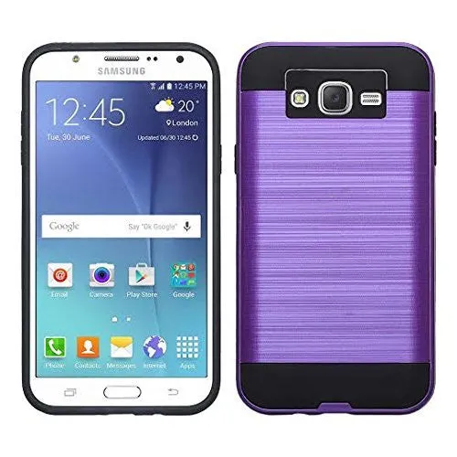 Galaxy On5 Case, Slim Hybrid [Impact/Shock Resistant] Dual Layer Case for Samsung Galaxy On5 - Brush Purple
