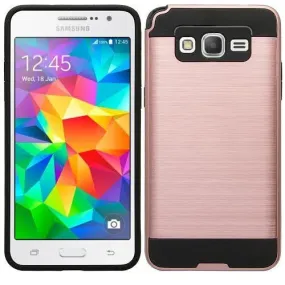 Galaxy On5 Case, Slim Hybrid [Impact/Shock Resistant] Dual Layer Case for Samsung Galaxy On5 - Brush Rose Gold