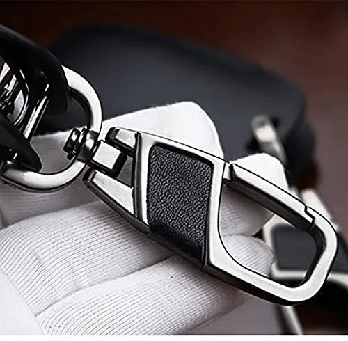 Genuine Leather fob Key Cover for Jaguar Accessories Keychain fit Xf XE XJ F-PACE XFJ i-pace 4 Freelander 2 Key Chain case Holder Shell Bag (5buttons)