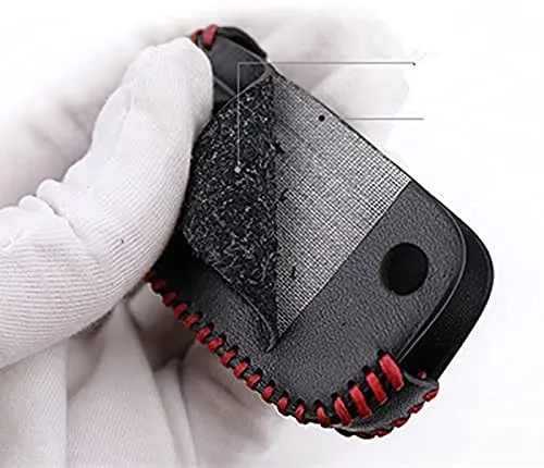 Genuine Leather fob Key Cover for Jaguar Accessories Keychain fit Xf XE XJ F-PACE XFJ i-pace 4 Freelander 2 Key Chain case Holder Shell Bag (5buttons)