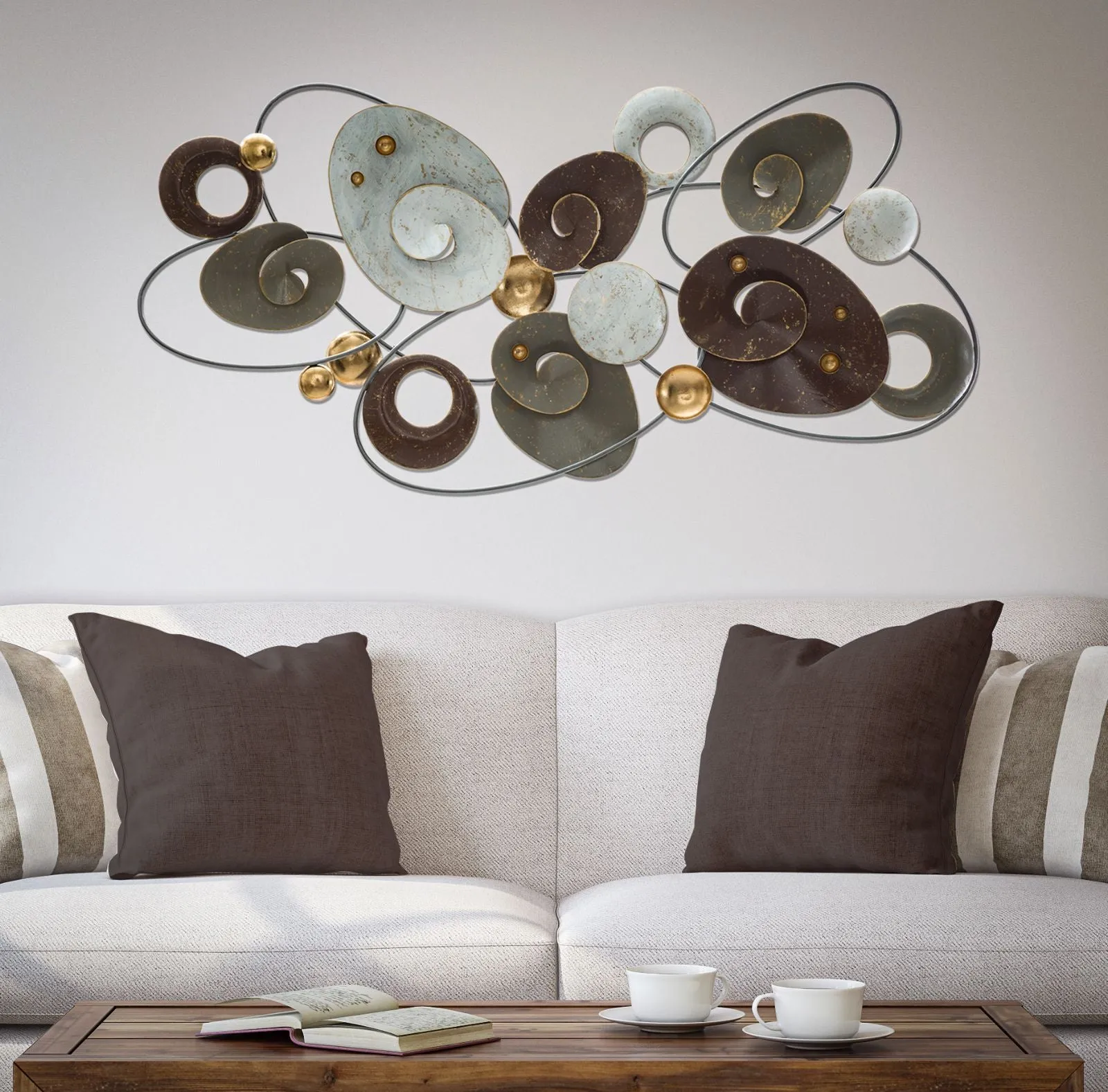 Geometric Abstract Shapes Metal Wall Decor