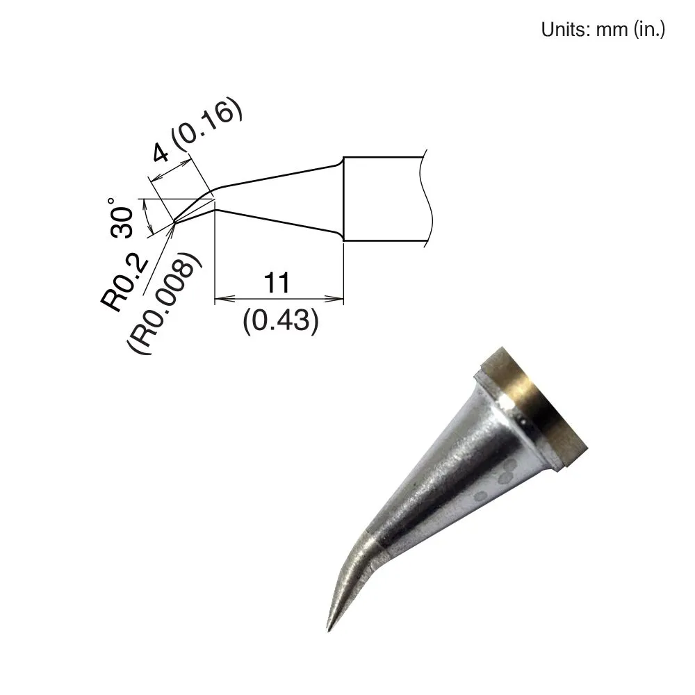 Hakko T22-J02 Angled Tip Soldering Tip