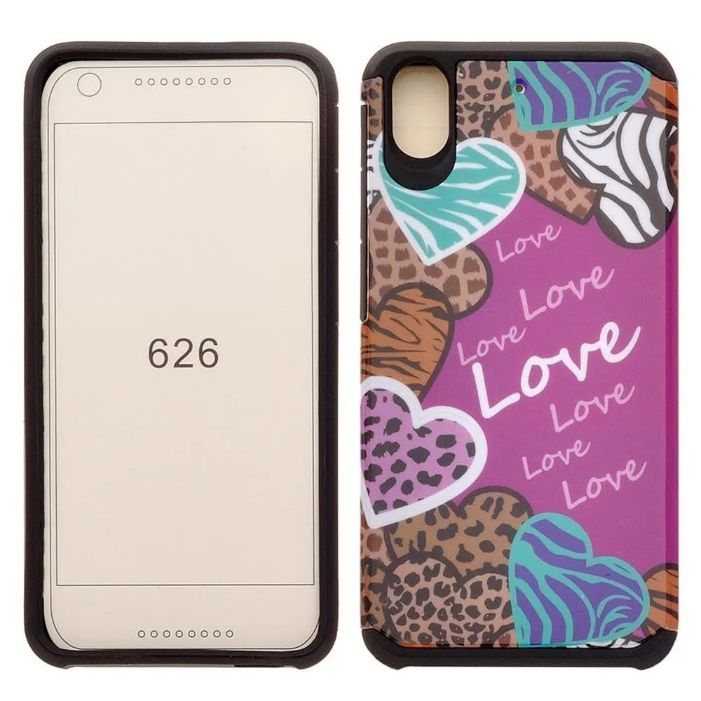 HTC Desire 626 Case, Slim Hybrid Dual Layer [Shock Resistant] Case Cover for Desire 626 - Animal Love