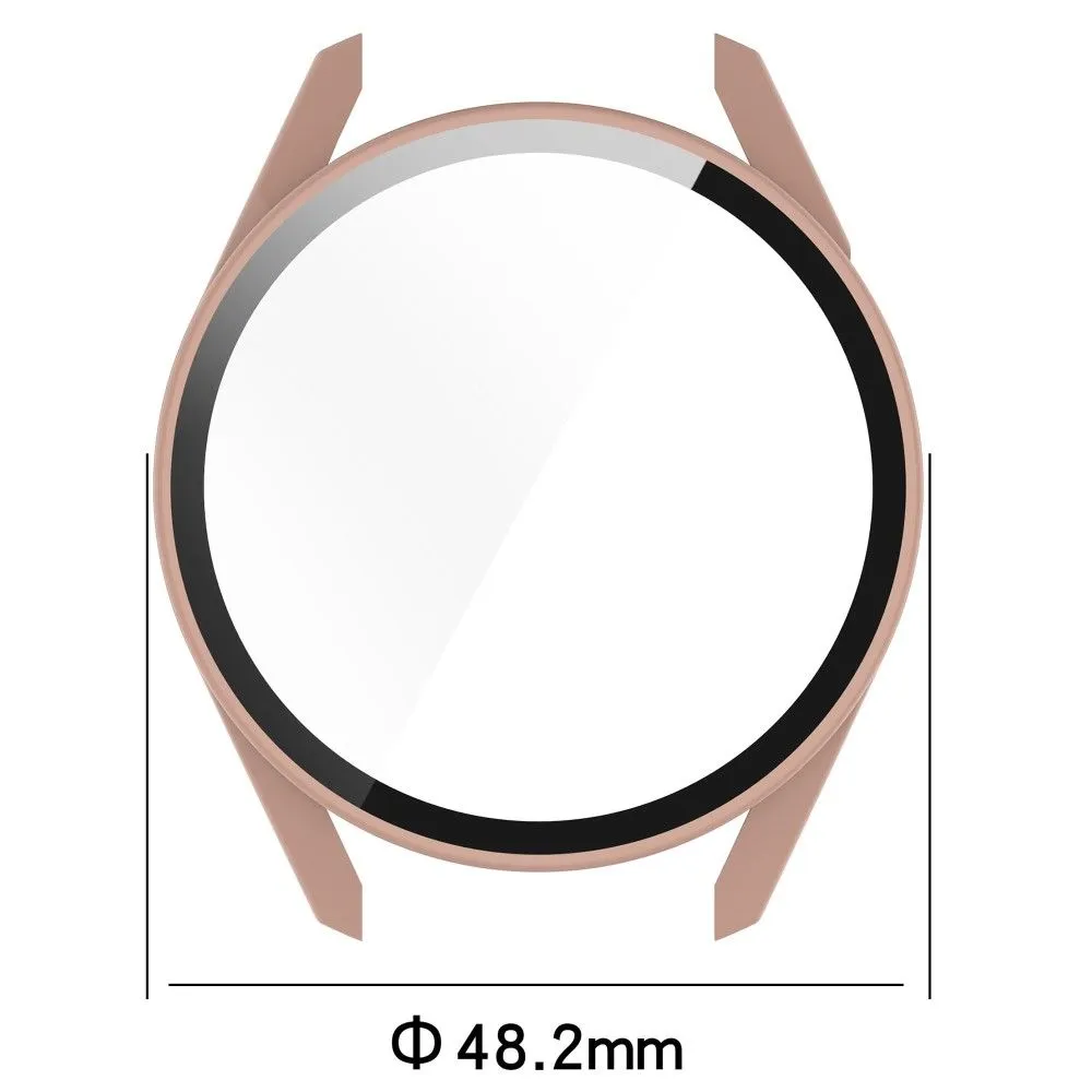 Huawei Watch GT 3 (46mm) TPU frame   tempered glass screen protector - Ivory